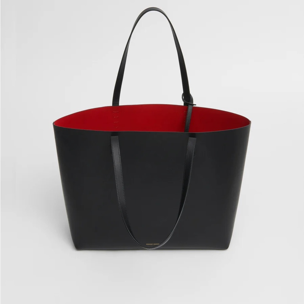 Mansur Gavriel Large Tote in Black/Flamma